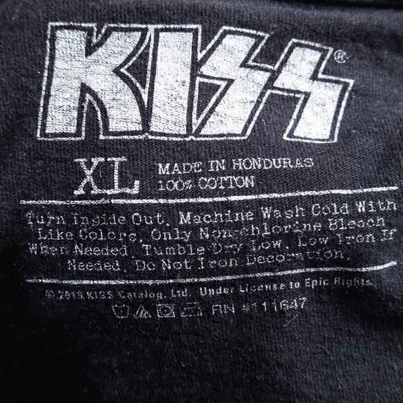 KISS T-Shirt Retro Rock Black Graphic Size XL 70s Style - Picture 4 of 4